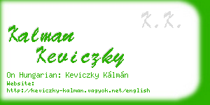 kalman keviczky business card